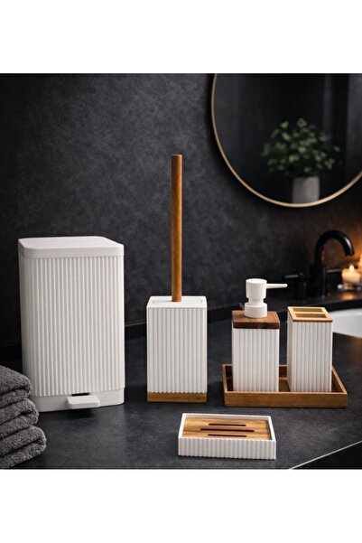 AROW Çırağan Home Coriander Akrilik Kare 5 Parça Banyo Takımı
