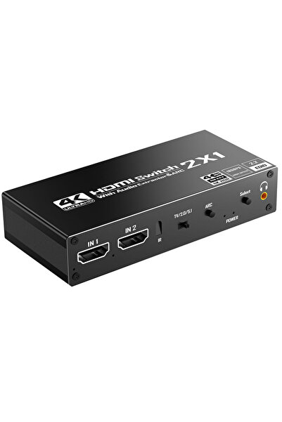 choice2 With USB power cable 4K HDMI Switcher Audio Extractor 2 in 1 Out Sele...