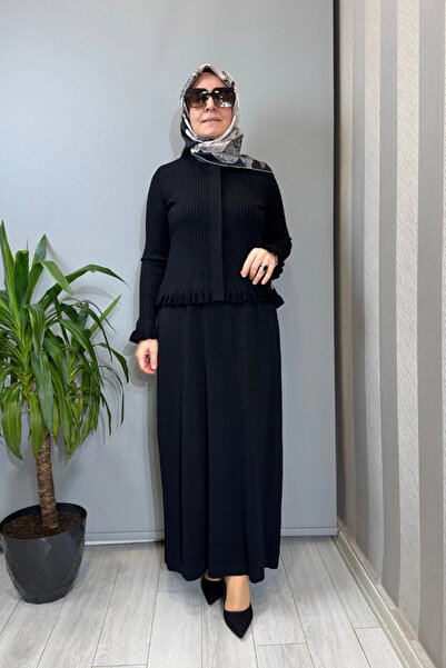 MISS DALIDA Ajur Detaylı Hırka Elbise Takım Siyah T26Y-0004