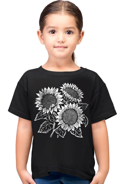 ROCKANDROLL Tricou negru cu mâneci scurte pentru fete Summer Flowers