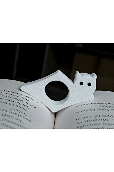 LARİON Kedi Figürlü Parmak Geçmeli Kitap Sayfa Tutucu – Minimal Kitap Ayracı