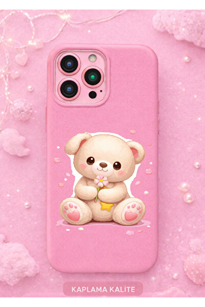 kılıfevreni حافظة هاتف آيفون 14 برو ماكس مخمل ذات سطح داخلي وردي منقوش + شاشة...