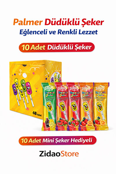 Emrah Gültekin Palmer Düdüklü Şeker 10 Adet + 10 Mini Şeker Hediyeli Okulda B...