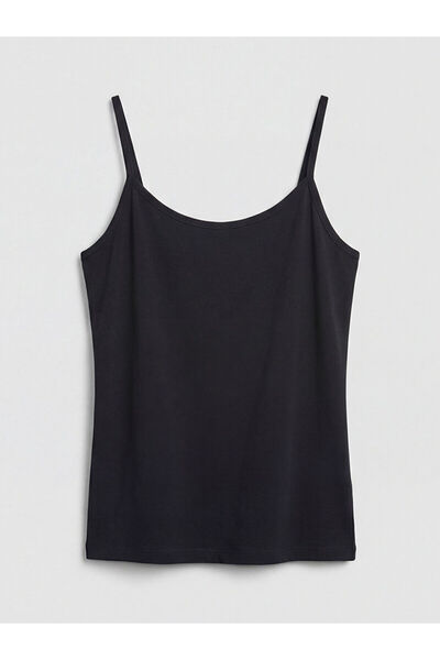 LC Waikiki Black U-Neck Rope Strap Women's Tank Top