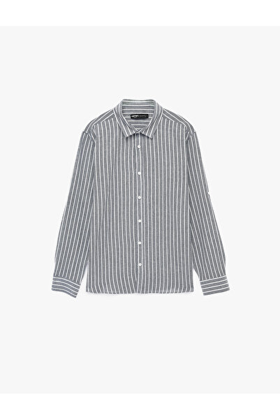 Koton Κλασικό πουκάμισο με γιακά, κανονική εφαρμογή, μακρυμάνικο, Βαμβάκι τεμ...