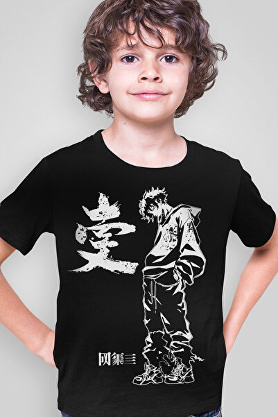 ROCKANDROLL Tricou negru cu mânecă scurtă pentru fete, cu design anime cool