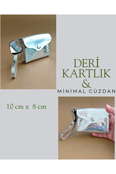 LUNA LUSTER Genuine Leather Minimal Avuçiçi Glittery Silver Design Women's Wa...