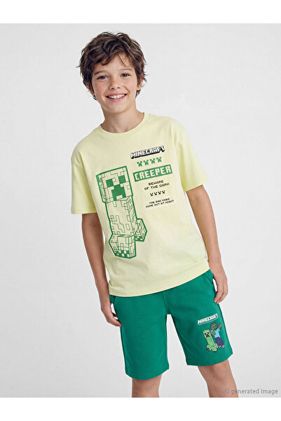 LC Waikiki NEVAVM Difference Minecraft majica za dečake sa printom