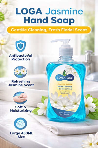 LOGA Jasmine Hand Soap 450ML Liquid Hand Wash – Gentle Cleaning, Fresh Floral...
