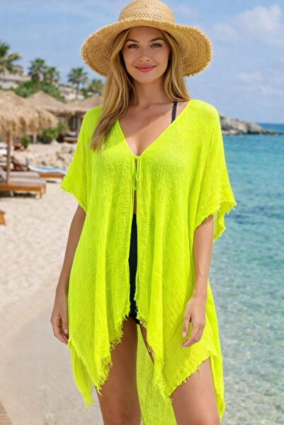 FELLMENS Neon Green Beach Dress Women's Pareo