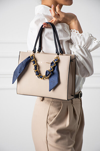 Just Polo Women's Stylish Handbag and Shoulder Bag Shopper with Scarf Detail,...