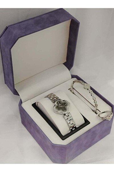 FENDER طقم ساعة ماربيلا النسائية مع سوار وخاتم