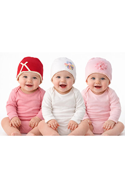 miniboncuk قبعة الأميرة الصغيرة باللون الأحمر والأبيض والوردي
