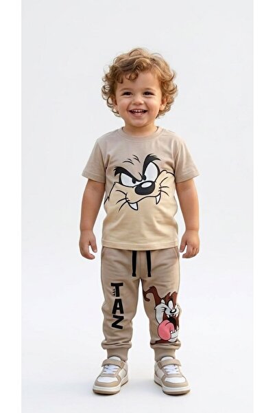levanapajamas Tasmanian Print Baby Clothing Set - Beige