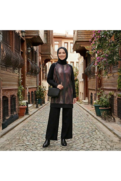 RAVENNE Nova İpek Kupra Baskılı Tesettür İkili Takım