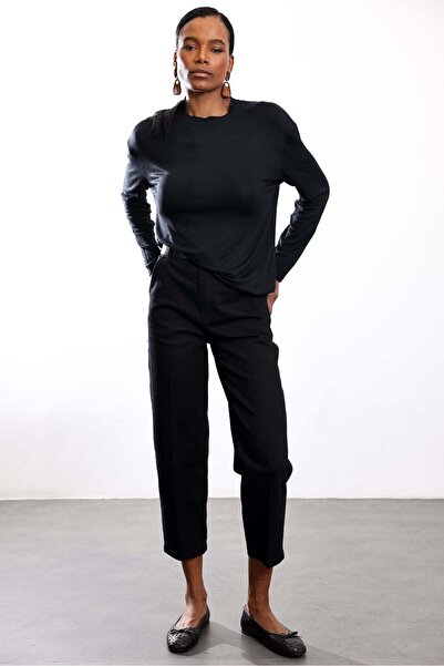 5in1Canpolat Black High Waist Tensel Baggy Jean 3001