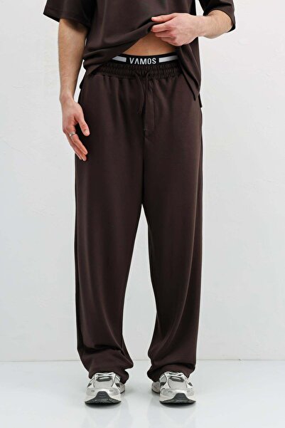 VAMOSCLO Modal Blended Baggy Sweatpants Brown