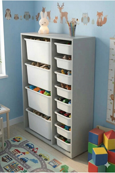 decosense 12 Çekmeceli Çok Amaçlı Oyuncak Dolabı ve Saklama Ünitesi – Çocuk O...