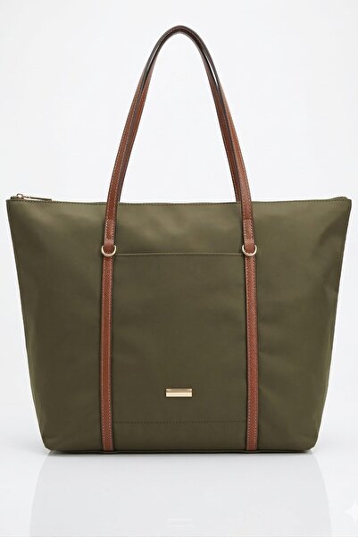 VELLABAGS Women's Khaki Shoulder Bag Brown Strap Detailed Zippered Daily Use ...