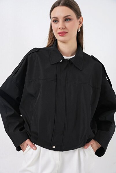 COjans Oversized Short Jacket 0732 - Black