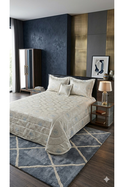 AYBERK HOME TEXTİLE Jakar Şonil Bedspread Double 4-Piece Set
