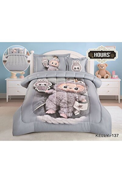 HOURS Summer children's bedspread with digital prints, 4 pieces, fluffy