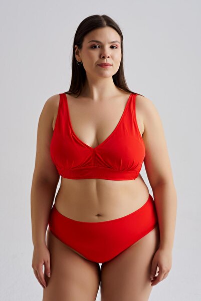 AQUAVİVA Set bikini Valeria efect modelator pentru femei, mărime mare, roșu