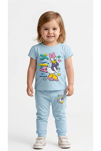 levanapajamas Light blue Daisy Duck print children's pajamas for girls