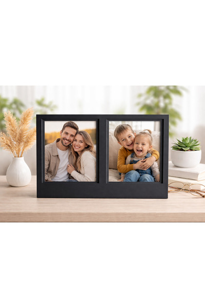 StudioAslanDesign Double Photo Frame – Modern Desktop Decor