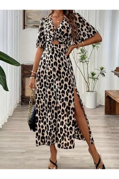 DRESSIFY WOMEN’S FASHION Γυναικείο κοντομάνικο με λαιμόκοψη V και ελαστική μέ...