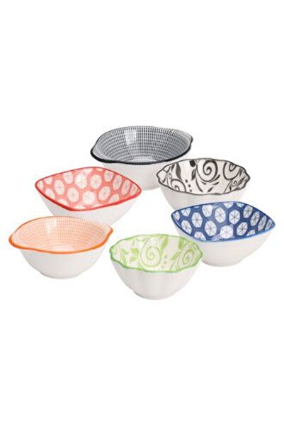 Koopman 4 Porcelain Bowls with Interior Decoration 9 cm