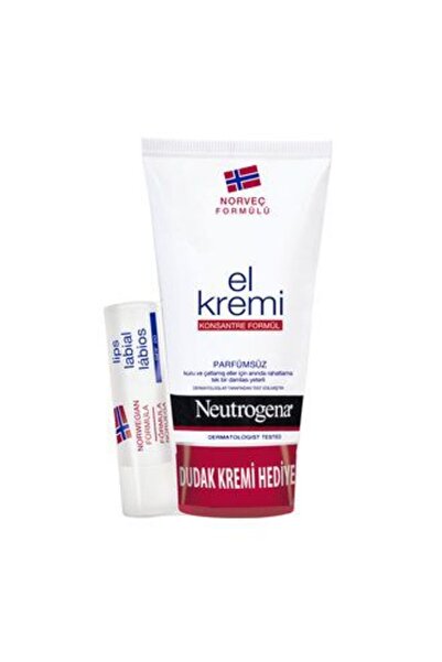 Neutrogena 4-Piece Gift Set of Unscented Hand Cream and Lip Moisturizer