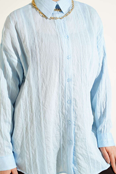 Burcia Honeycomb Striped Oversize Shirt