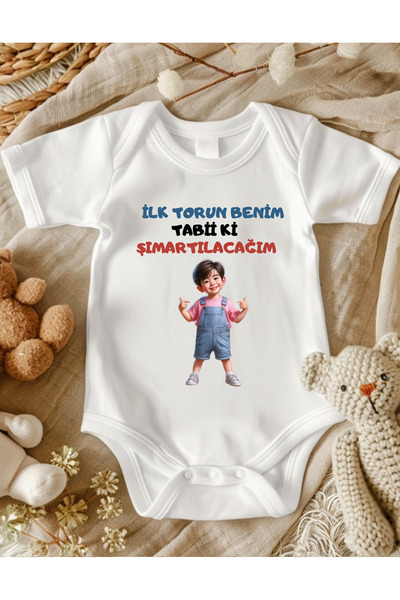 lupi Eğlenceli Yazılar Bebek Body Zıbın %100 Pamuk Erkek Zıbın