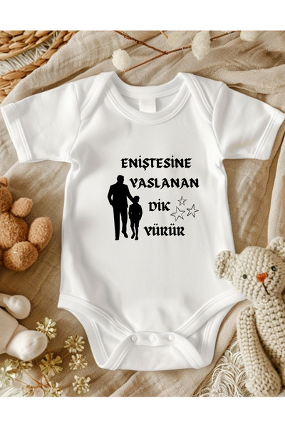 lupi Enişte Yazılı Bebek Zıbın Pamuklu Body