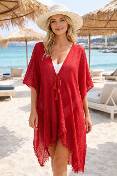 HAZAL KAYA ATELIER Red Beach Dress Women's Pareo
