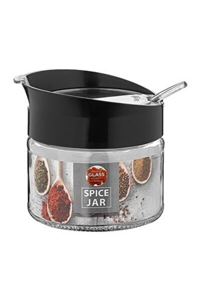 MATMEL 1 Piece Glass Spice Jar with Renga Spoon 425 Cc