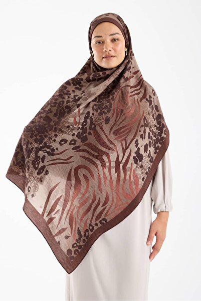 lavinscarfs مجموعة لافين سكارفس زيوبار قطن فيسكوز شال بني غباري