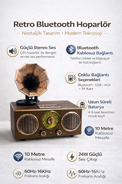 MİRO EXPRESS NOSTALJİK RETRO BLUETHOH HOPARLÖR