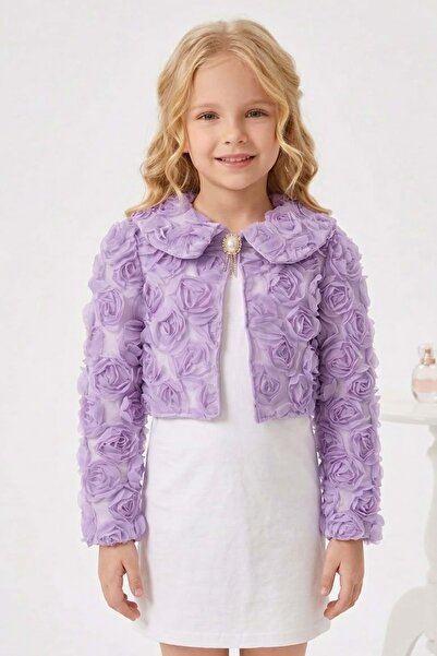 Mnk Baby&Kids Luvia Lase Detail Girls' Bolero M00812 Lila