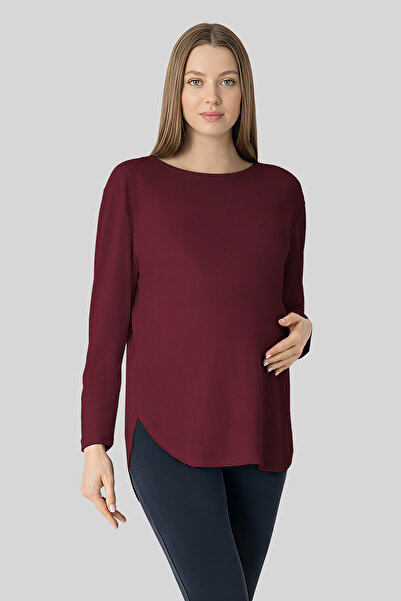 Penyemood cu textură moale   Tencel ™   tricou de maternitate cu mânecă lungă