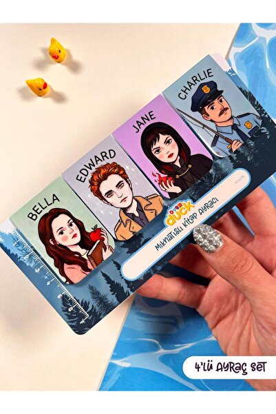 OverDuck 4’lü Alacakaranlık Mıknatıslı Kitap Ayracı Seti 1 – Twilight Saga Ma...