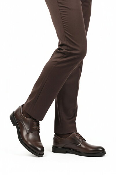 Aspor Brown Genuine Leather Lace-Up Men's Classic Shoes