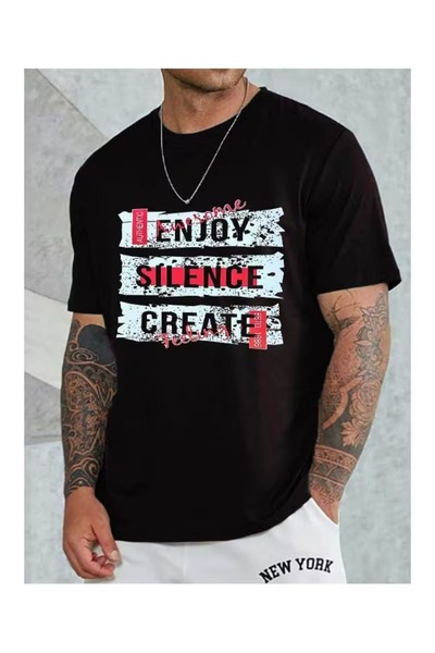 LOTS MODA Απολαύστε μπλουζάκι με στάμπα Unisex Crew Neck