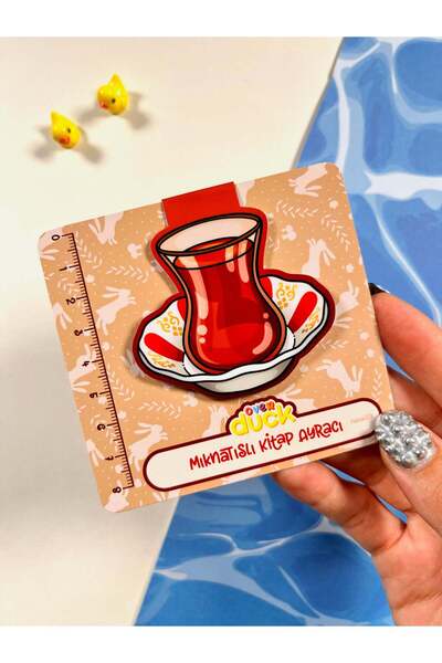 OverDuck Çay Bardağı Mıknatıslı Kitap Ayracı – Türk Çayı Tasarımlı Magnetic B...
