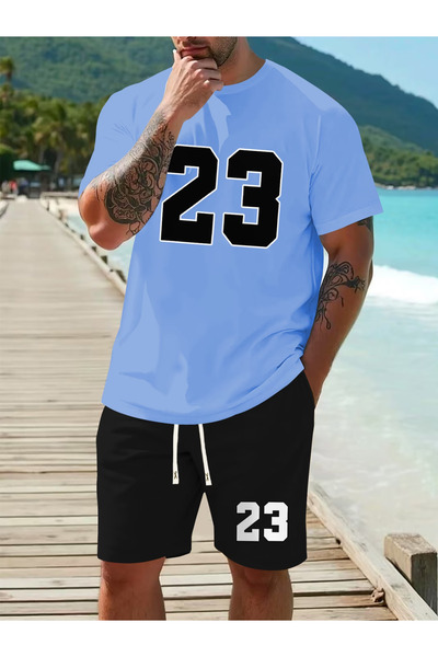 LAVİTTA Unisex women's/men's special Printed shorts t-shirt set