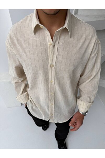 Modayakamoz Men's Striped Linen Shirt