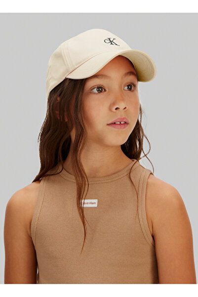 Calvin Klein Ekru Kız Çocuk Şapka IU0IU00150PGB