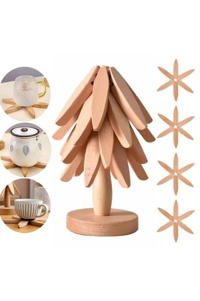 HZL HOME Bambu Ağaç Tasarım Nihale Seti ,3 Katlı Katlanır Modern Ahşap Nihale...