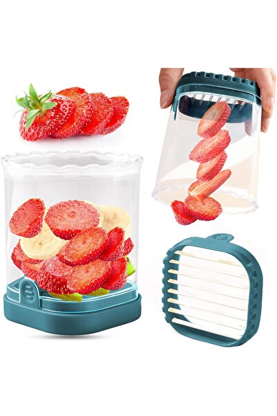 Arabest Creative Strawberry & Fruit Slicer - Detachable Cutter with Push Plat...